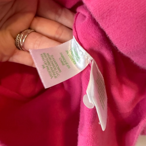 Lilly Pulitzer Vibrant scoop neck Pink Sweater with Stripes size small - Picture 5 of 8